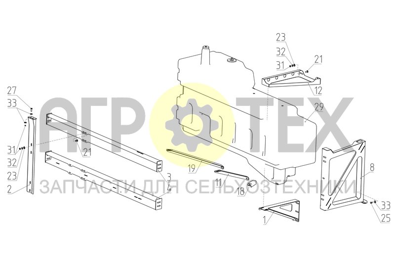 Чертеж Установка топливного бака (161.31.07.010)